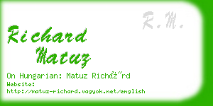 richard matuz business card